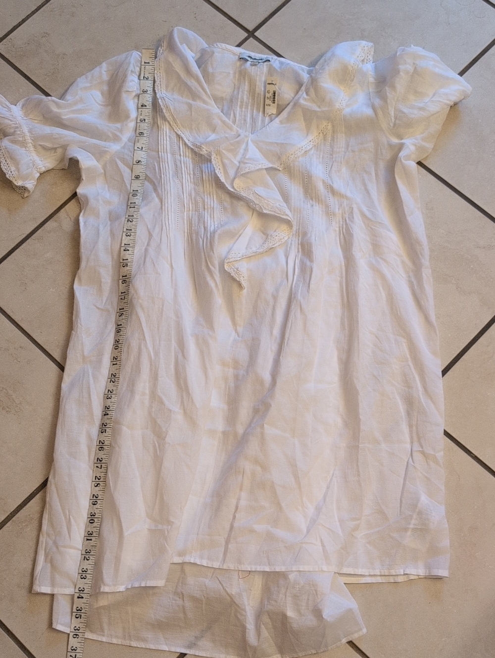 NWT Madewell Blaire Mini Dress White Cotton Voile Lined Short Sleeve Size L - Picture 8 of 11